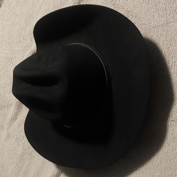 Cowboy Hat "Justin Hats" Cattleman Felt Black Hat XX 100% Wool Size 61(7 5/8) - Picture 4 of 10